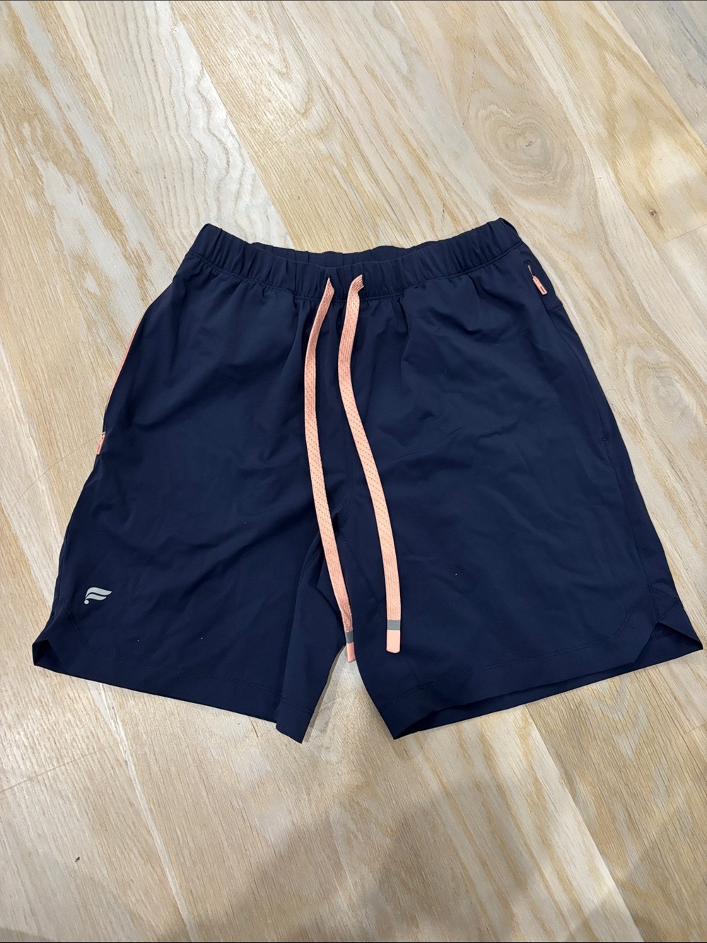 Fabletics The One Short Men's Navy Performance Shorts Coral Drawstring size XS